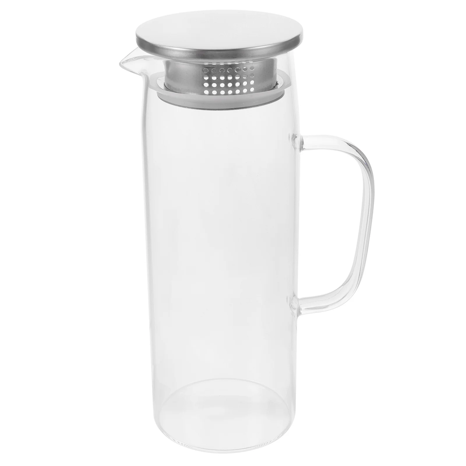 

Premium Stainless Steel Water Pitcher Clear Glass Kettle with Lid for Hot Cold Drinks Juice Iced Tea Easy Clean Store Suitable