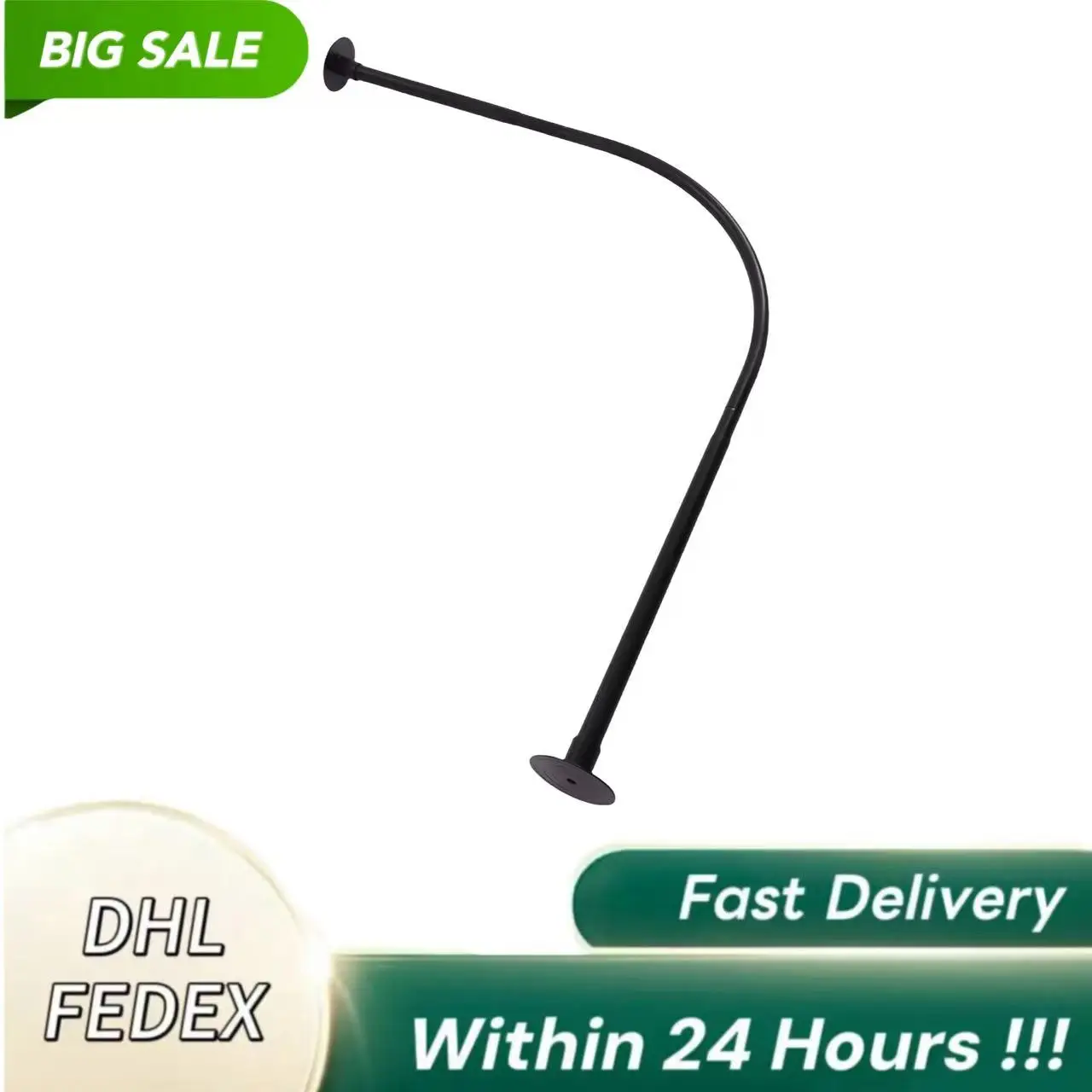 

Shower Curtain Rail L Shape No Drilling Shower Rail Corner Bathtub Stainless Steel Telescopic Rod with Shower Curtain Rings