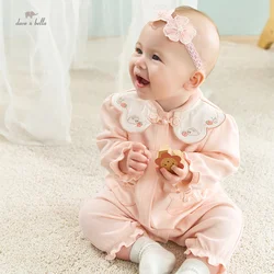 Dave Bella Baby Jumpsuit Romper Newborn Creeper Autumn Girls Romper Casual Fashion Cotton Sweet Lovely Gentle DB3236460