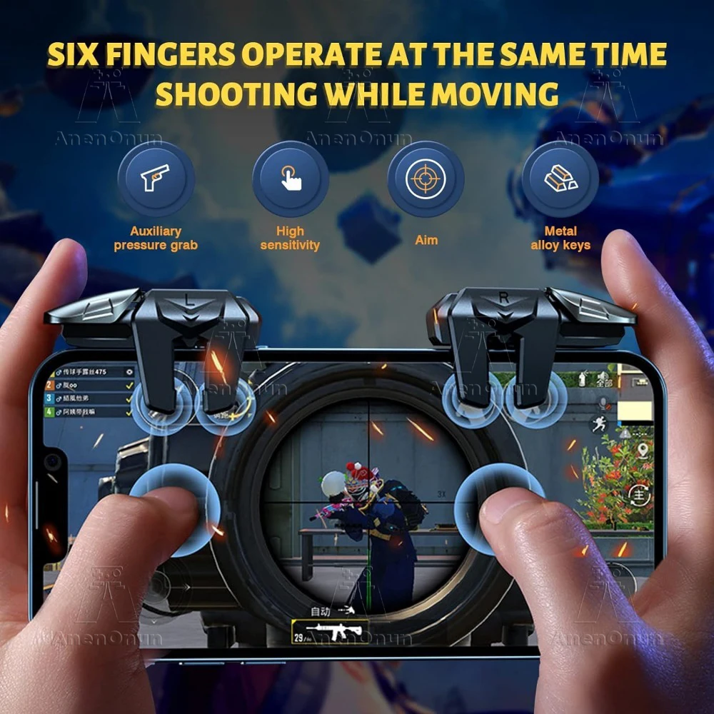 Pubg Mobile Controller Triggers Android/iOS Cell Phone Gamepad Control Mobile Gaming Devices Shooting Game Joystick Accessories