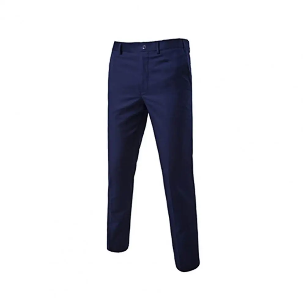 1 Set Stylish Men Suit Anti Deformation Business Suit Slim Fit One Button Pockets Suit Set Wedding Wearing