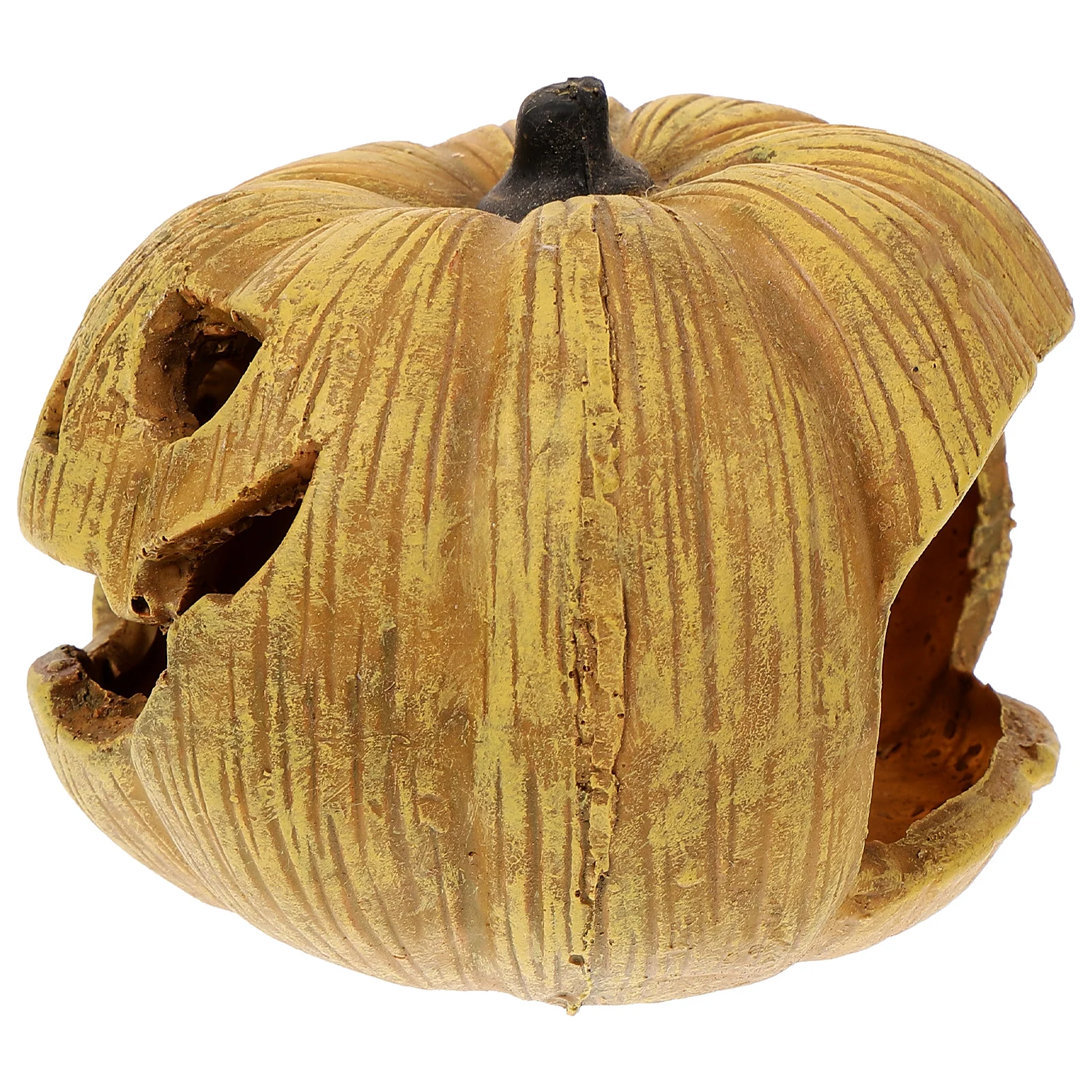 

Creative Resin Pumpkin Shaped Reptile Hideout Cave Small Pet Hiding Place Tortoise Shelter Tank Decoration Basking Platform