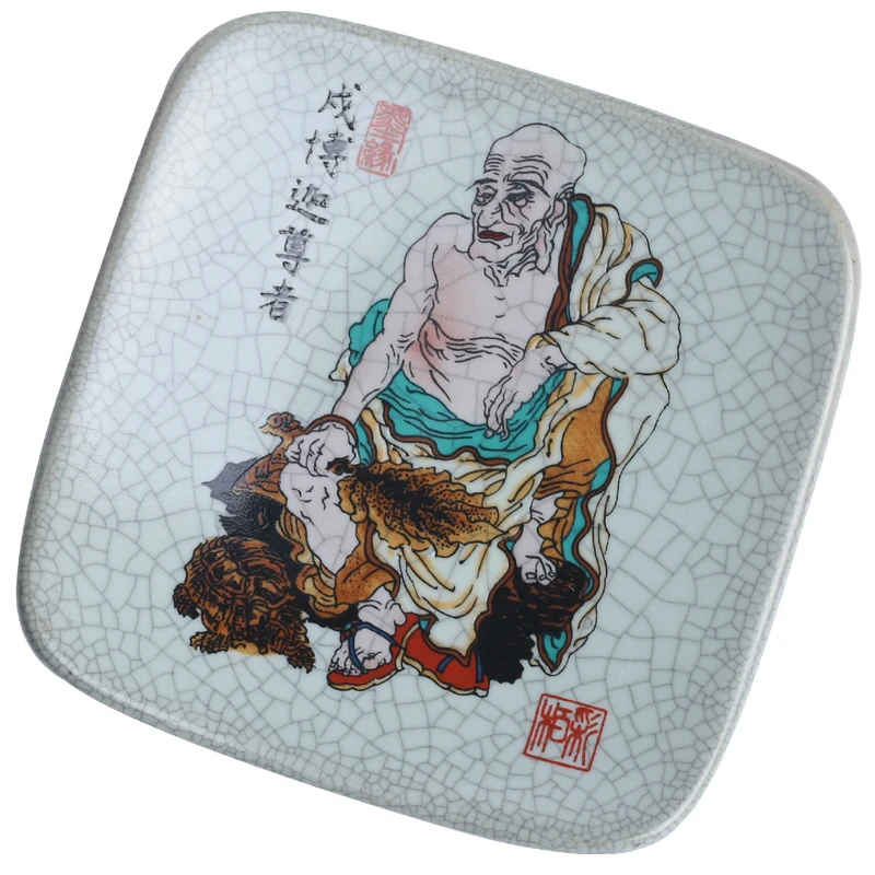 

Old goods Ru kiln Tianqing Moonlight Eighteen Han Dynasty ceramic coasters, pot pads, thermal insulation square cushions