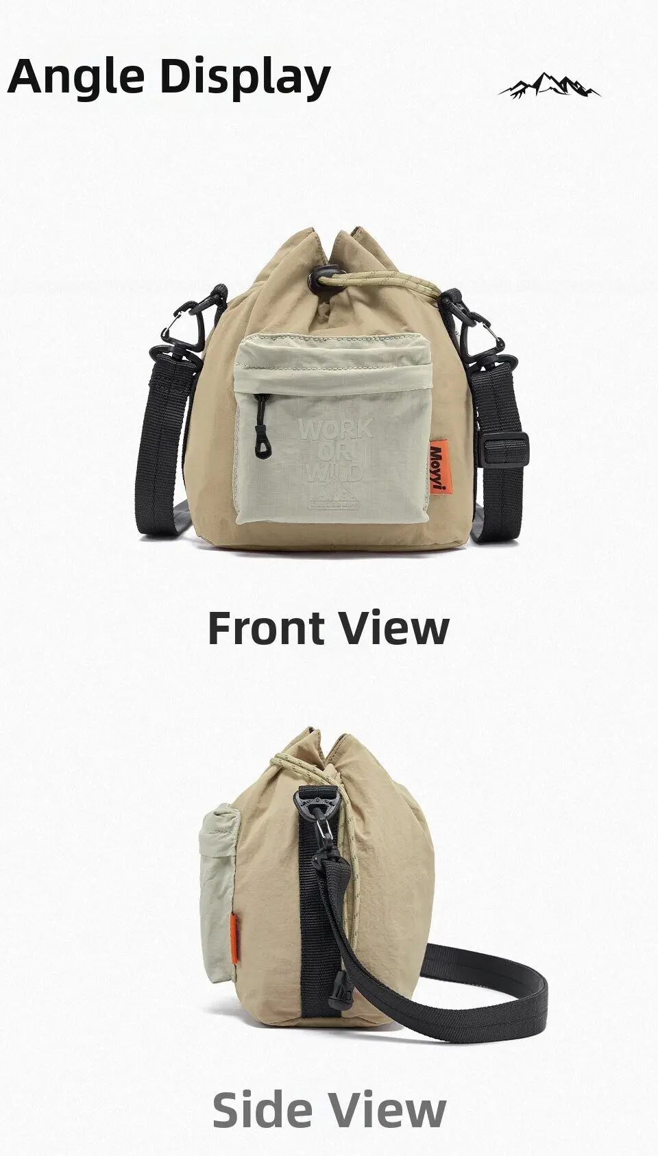 MOYYI Leichte Spiegellose Kameratasche für Outdoor-Wanderungen Lässige Umhängetasche mit Kordelzug und Inneren Flanell-Stofftaschen – Detail 12