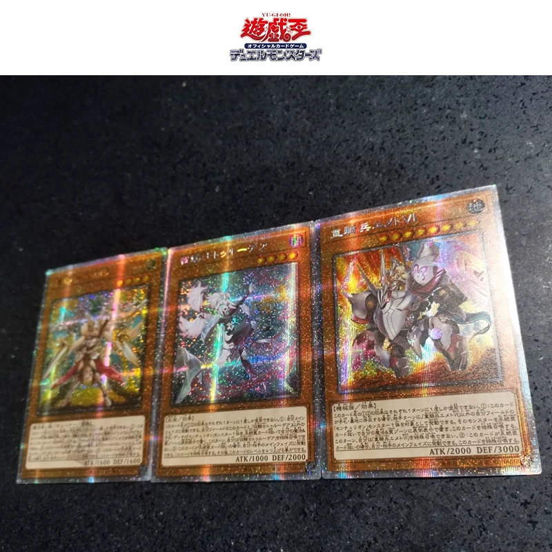 3 Stks/set Diy Yu-Gi-Oh! Bronzing Flash Kaart Anime Personages Zwarte Goochelaar Meisje Verzamelkaart Cartoon Speelgoed Kerstcadeau