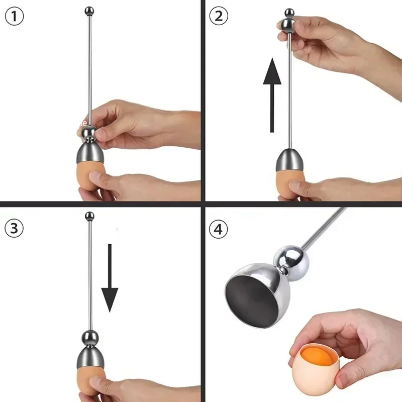 Egg Cutter Opener  Egg Stainless Steel Breaker Break Beat Clipper Scissor Shell Boiled Kitchen Tool Cooked Snipper  Whisk