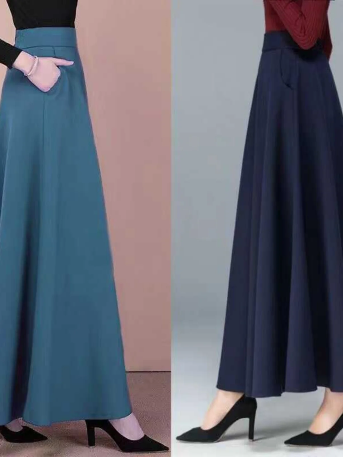 Chic Maternity Midi Skirt Cover Belly Casual Summer Fashion High Waist A-Line Skirt Korean Style Loose Fit Three-acetate Fiber