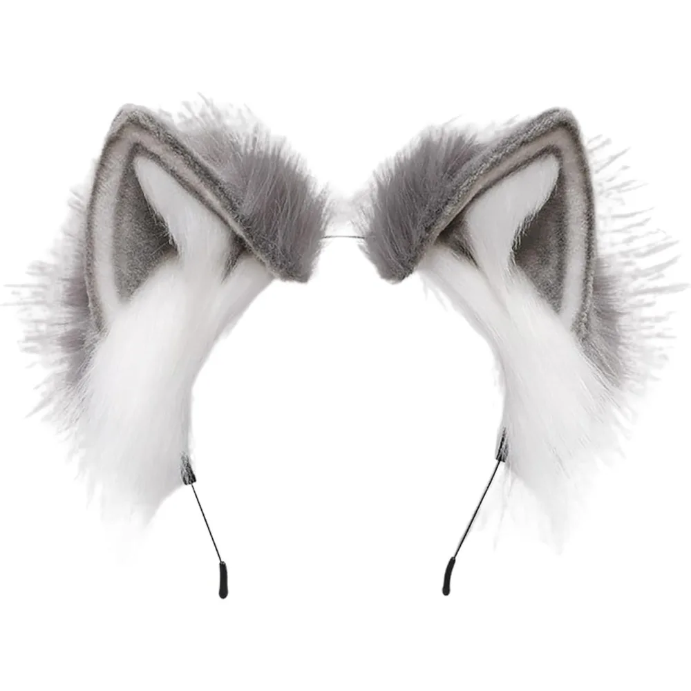 

Handmade Fur Fox Wolf Cat Ears Headwear Women Men Cosplay Costume Party Cute Head Accessories for Halloween