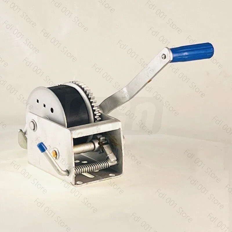 Yacht Trailer Two-speed Hand Crank Winch 900KG 2.6 Tons Webbing Winch Sturdy Trailer Accessory for Marine Boat