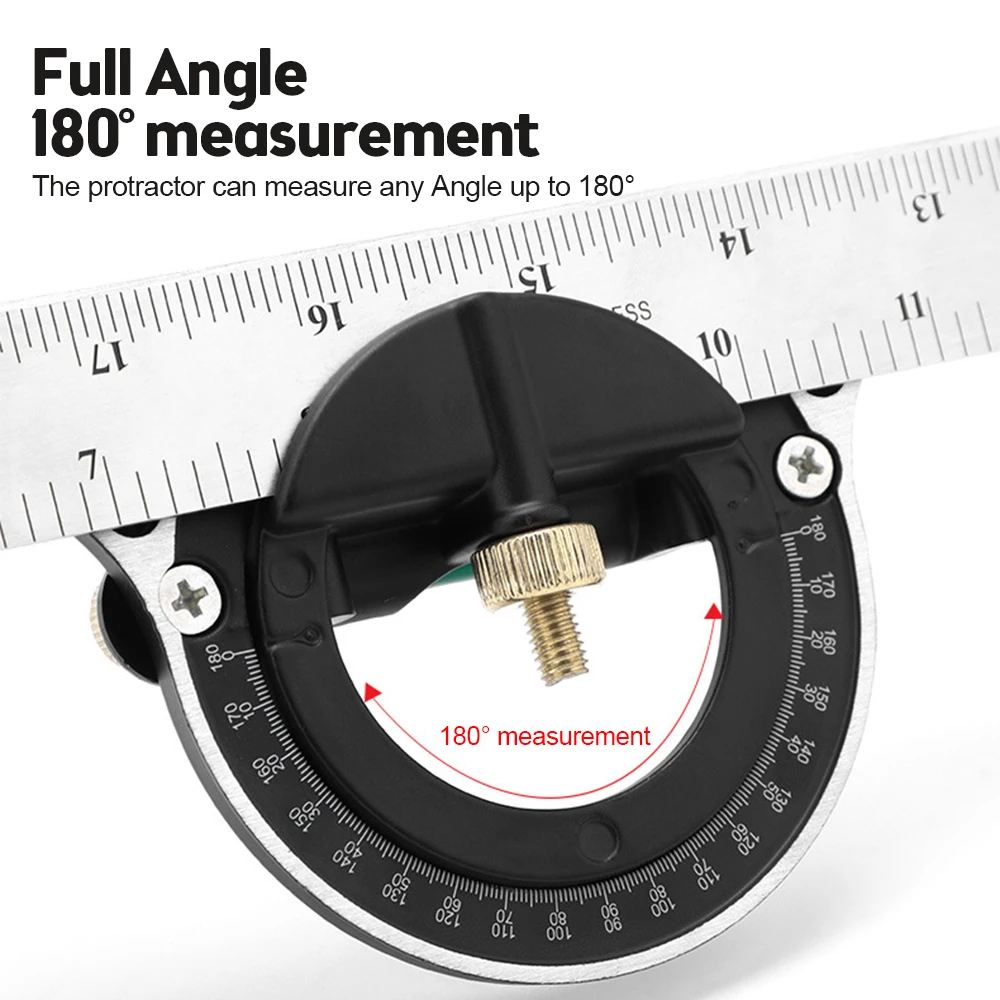 3 In 1 Square Angle Ruler Set Engineer Adjustable Combination Spirit Level Ruler Combination Protractor Measuring Tool