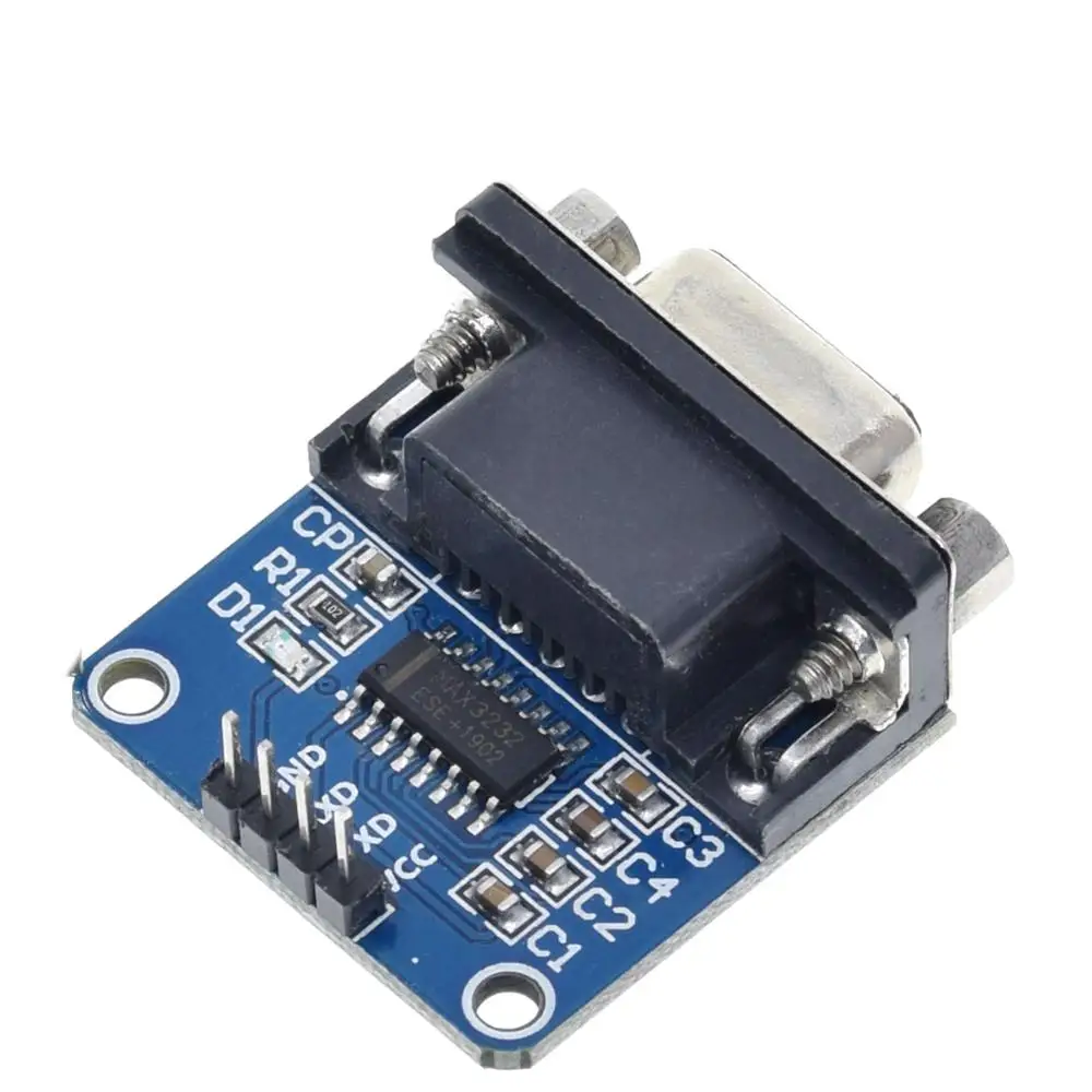 TZT  MAX3232 RS232 to TTL Serial Port Converter Module DB9 Connector MAX232 For Arduino