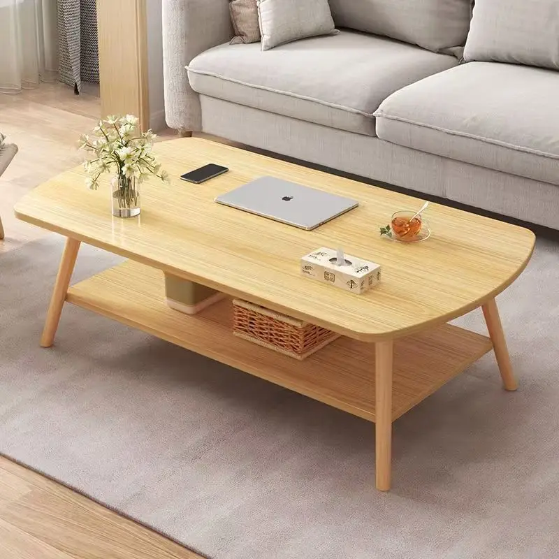 #Nordic Japanese Style Solid Wood Coffee Table with Drawer Durable Mango Material Long Furniture for Living Room Modern Design