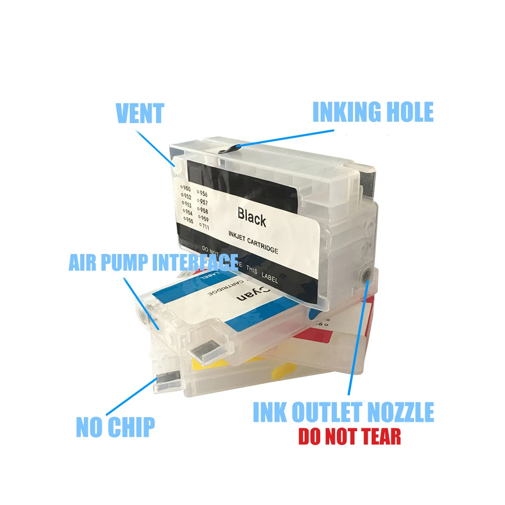 Многоразовый картридж Vilaxh 953 953XL с чипом ARC, совместимый для HP OfficeJet Pro 7720 7740 8210 8710 8715 8718 8720 8725