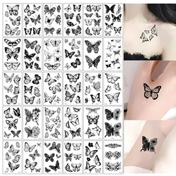 30pcs/set Small Butterfly Fake Tattoos for Women Girls Hand Wrist Chest Arm Ankle Temporary Tattoo Decal Waterproof Long Lasting