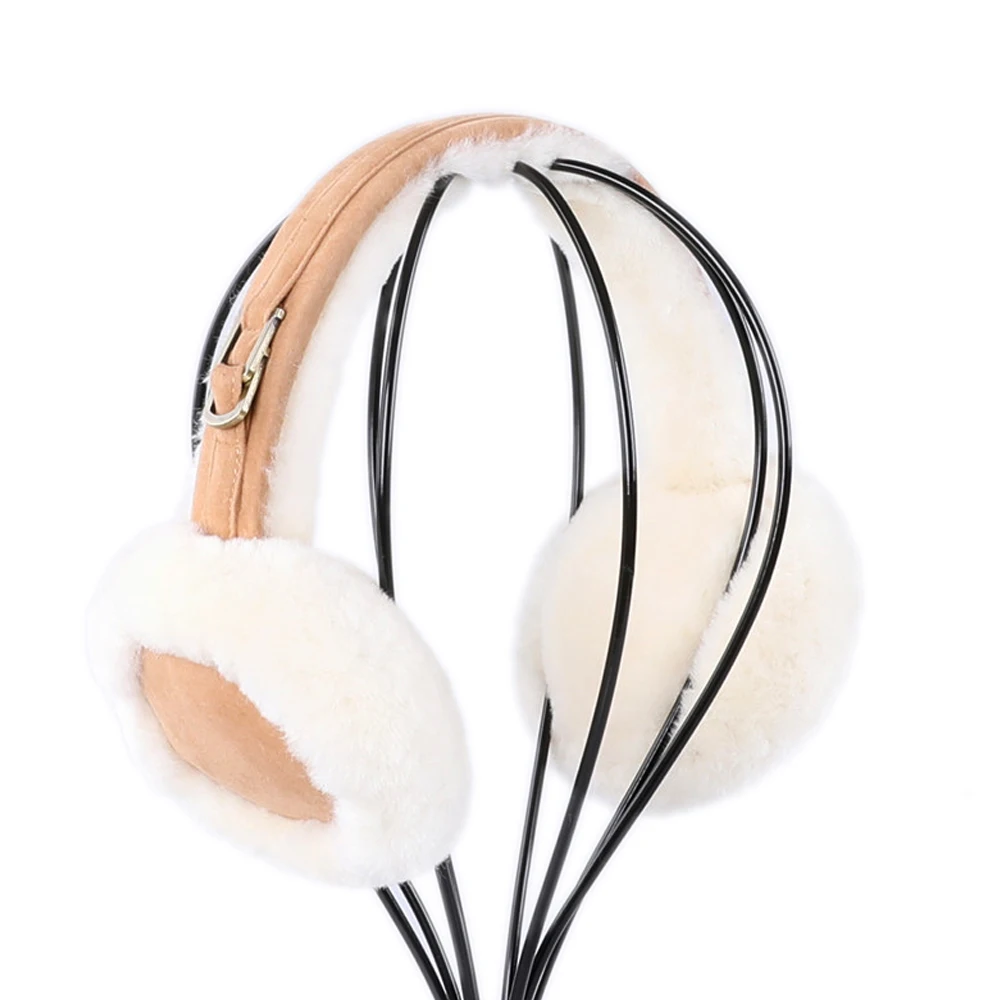 Earmuffs de lã shearling para mulheres e meninas, earflap de pelúcia unissex, hairbands quentes para senhoras, inverno