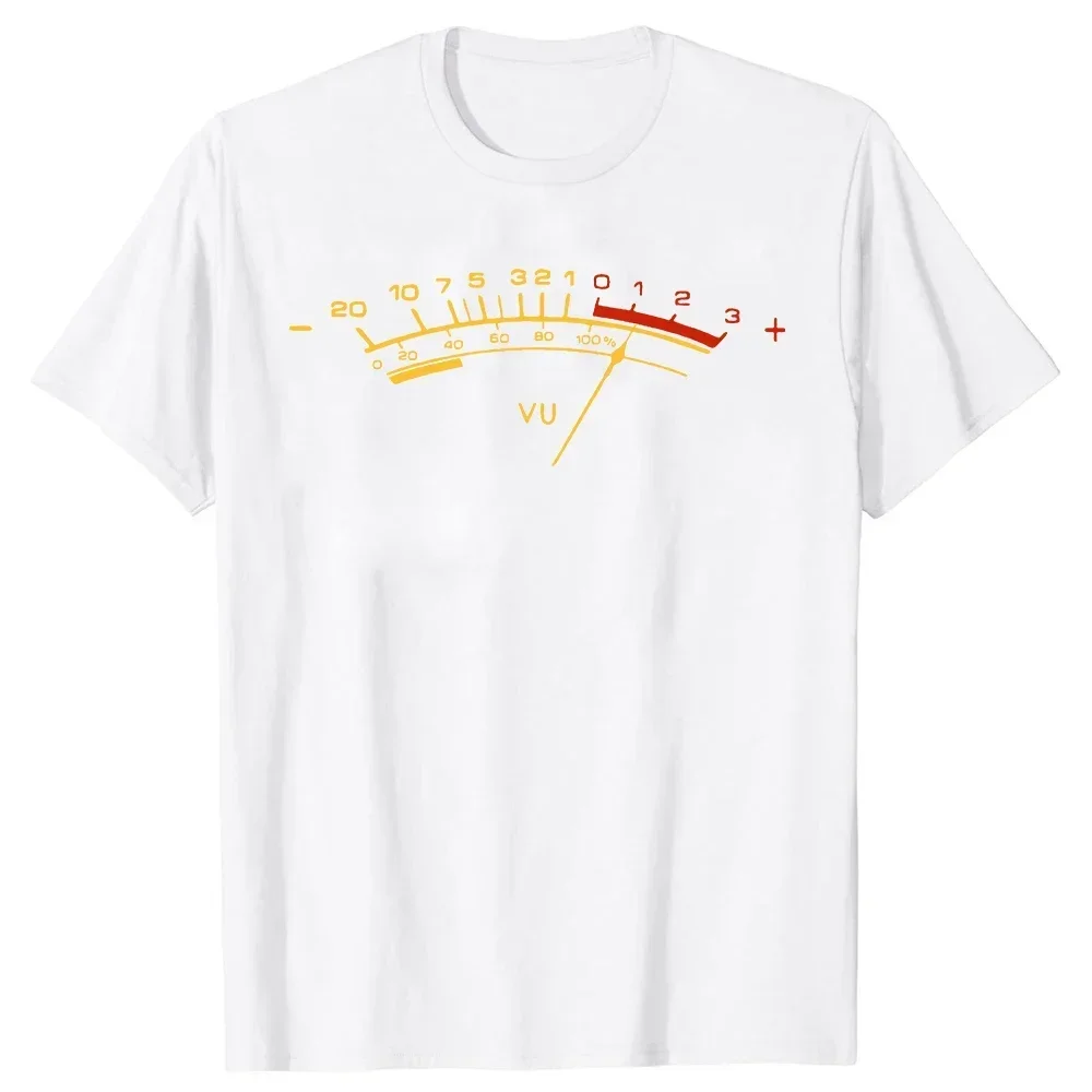 VU متر مهندس الصوت DJ التناظرية الصوت عاشق تصميم تي شيرت قمصان الرجال بلايز للرجال المهوس تي شيرت الصيف القطن
