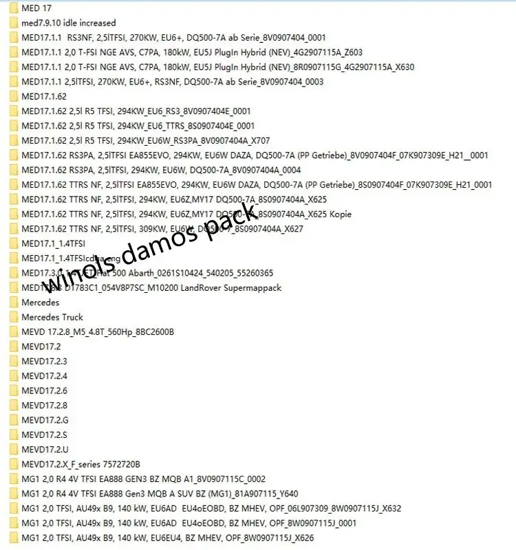 93GB Winols DAMOS BIG PACK (NEW) 2020-2021-2022 | Chip Tuning OLS + Mappacks - Total Size