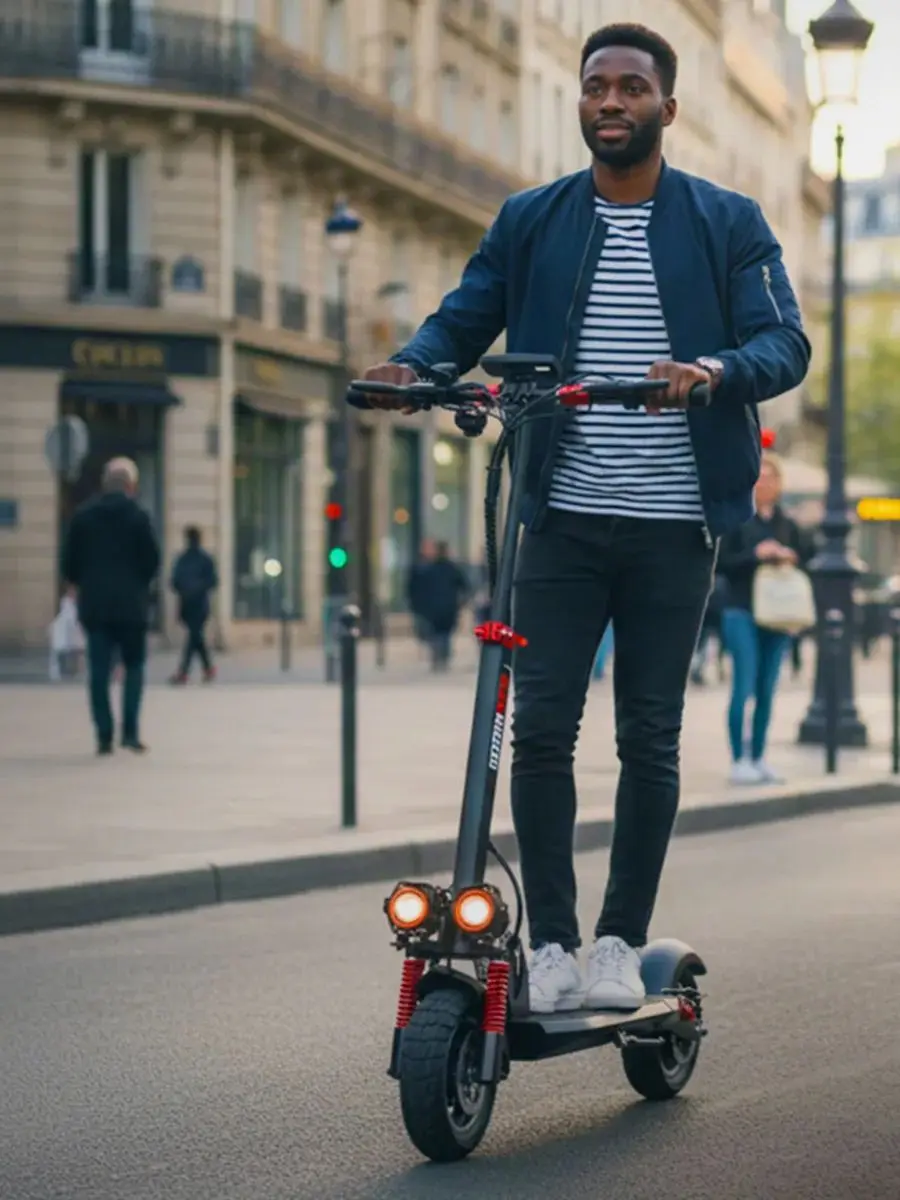 SUNNIGOO N3MAX Elektroroller für Erwachsene 10 Zoll Offroad 48V Höchstgeschwindigkeit ​ ​ 45 km/h faltbarer Pendler-Scooter mit abnehmbarem Sitz
