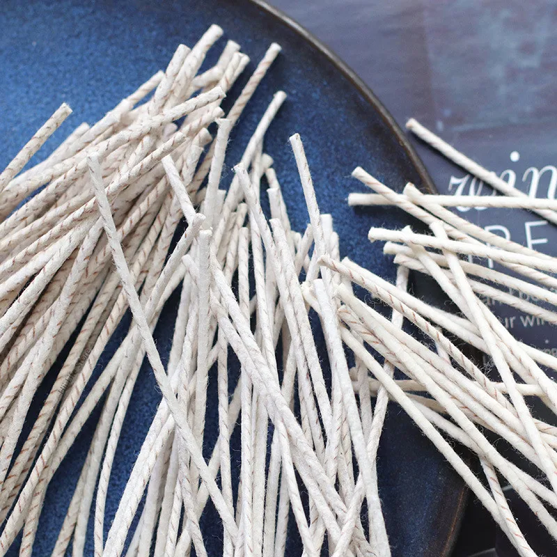 100pcs Smokeless Candle Wick Cotton Soy Wax Wick Large Base Household Woven Candle Wick Kerosene Lamp Wax Thread