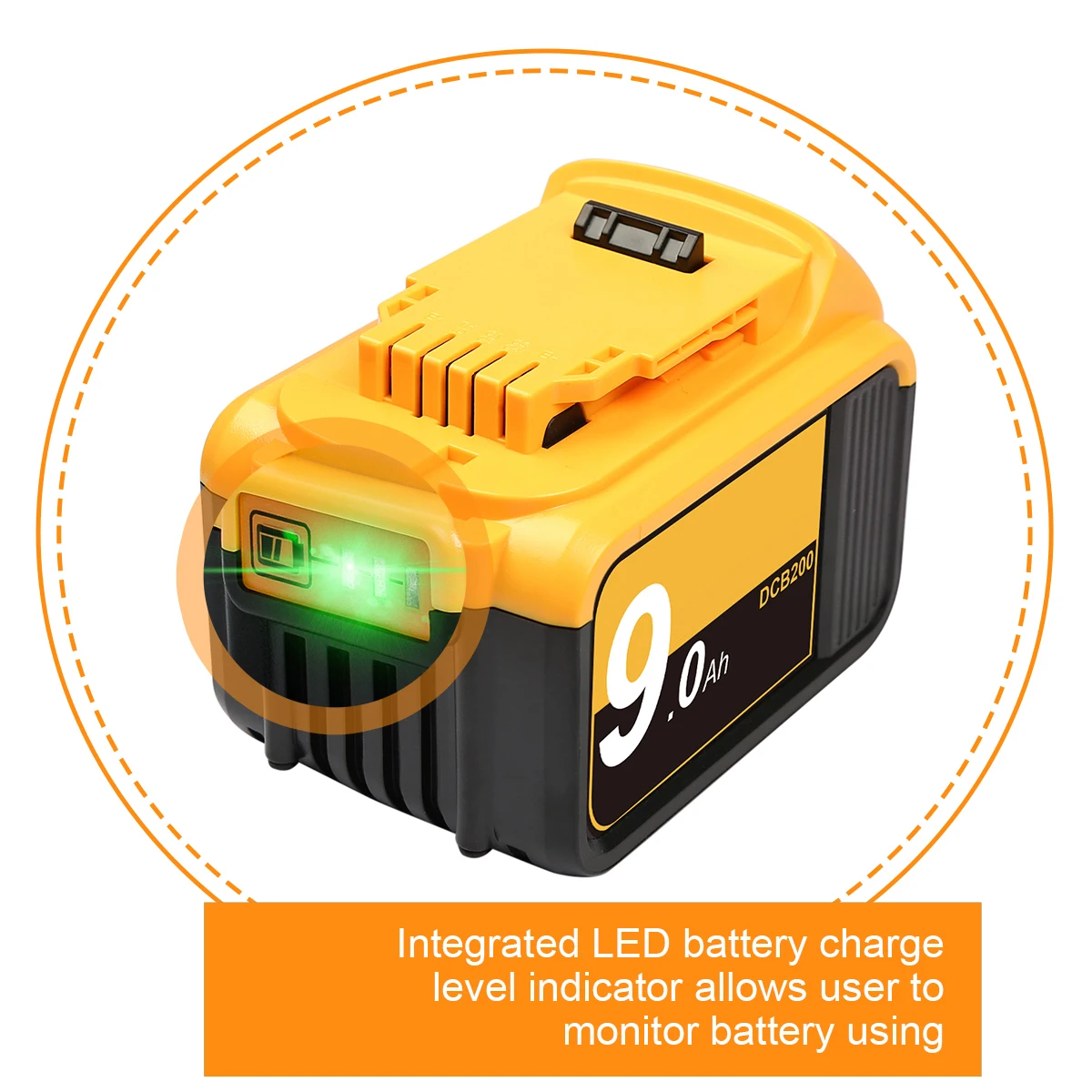 Powtree 18V/20V Batteria Per Dewalt DCB200 6.0Ah/9.0Ah MAX XR strumenti di Ricambio Per DCB180 DCB181 DCB182 DCB201 DCB200 DCB204