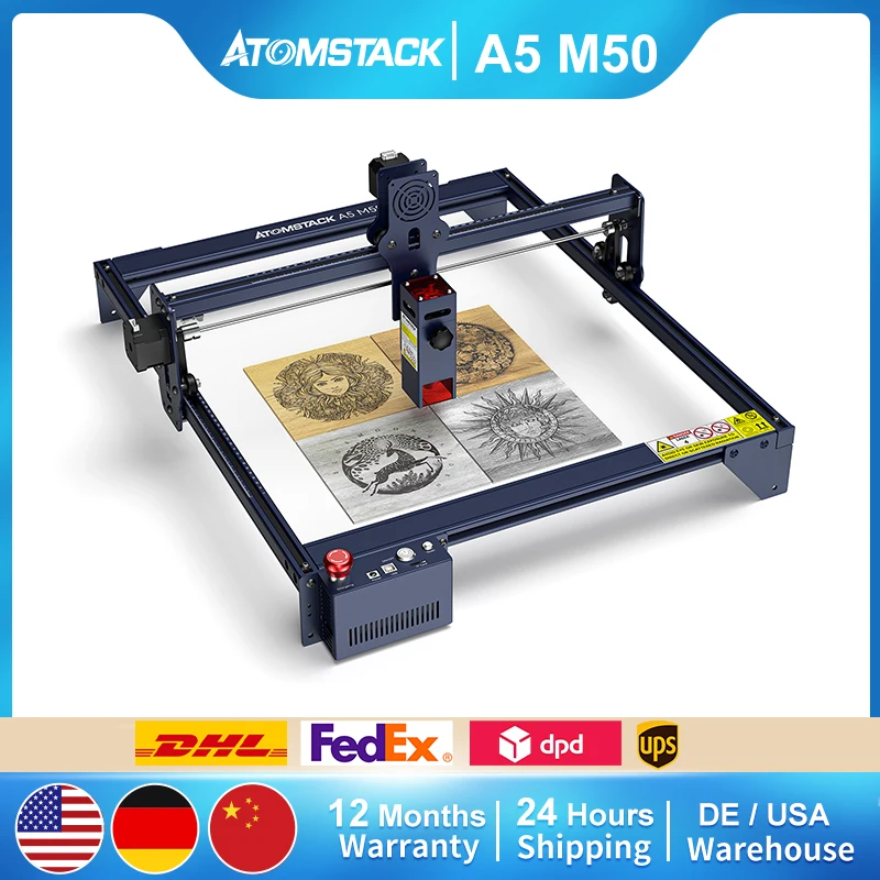 ATOMSTACK A5 M50 410X400mm Laser Engraving Cutting Machine 5.5W Optiacl Power Offline Engraving Metal Wood Acrylic LightBurn