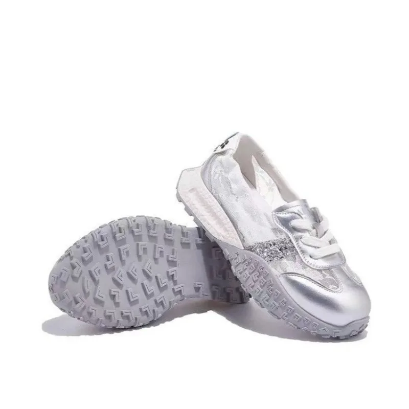 

Дышащая немецкая тренировочная обувь с кружевной сеткой, женские летние новые модные универсальные маленькие белые туфли, дышащие удобные кроссовки