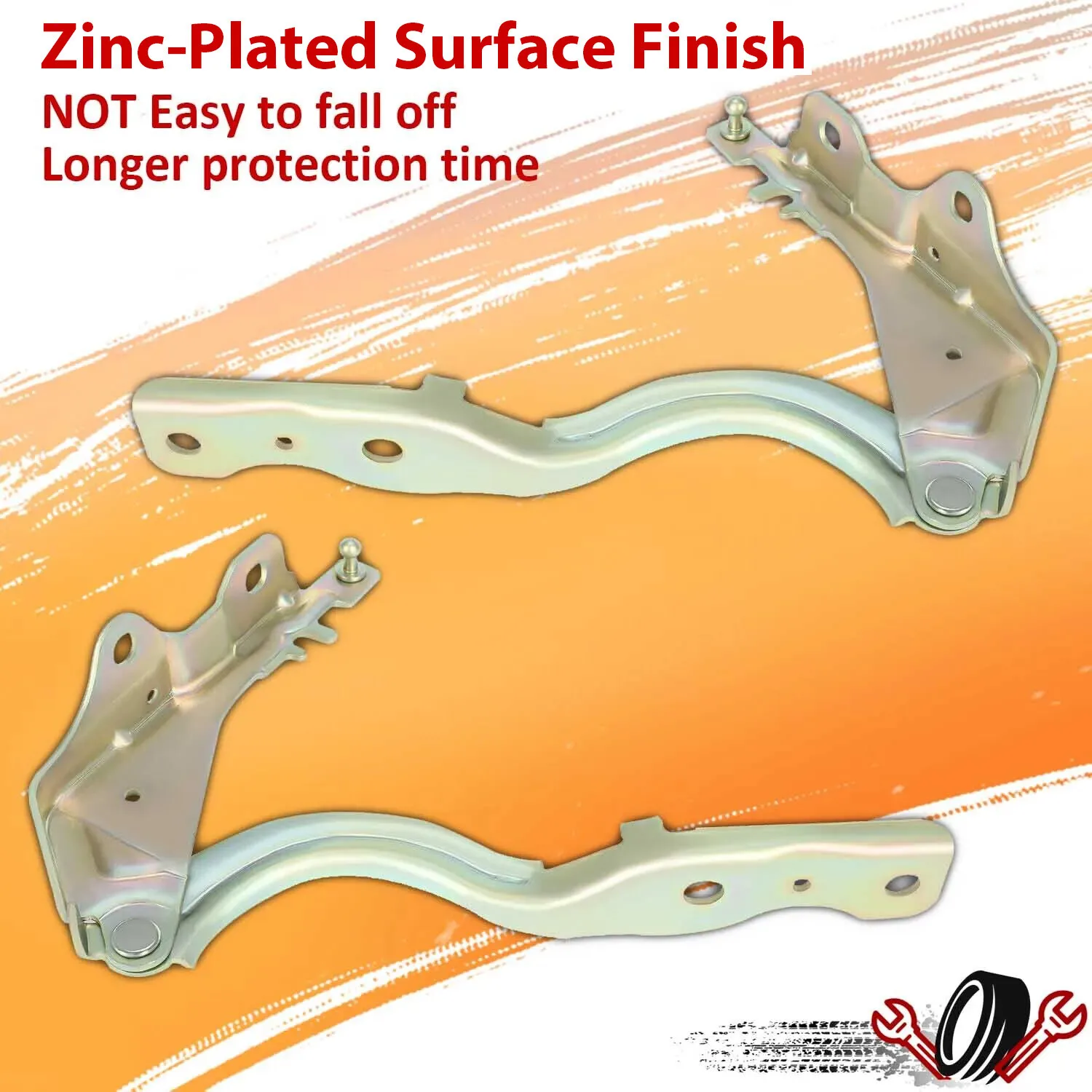 Hood Hinges Set of 2 Driver & Passenger Side Left Right For Hyundai Sonata 15-19