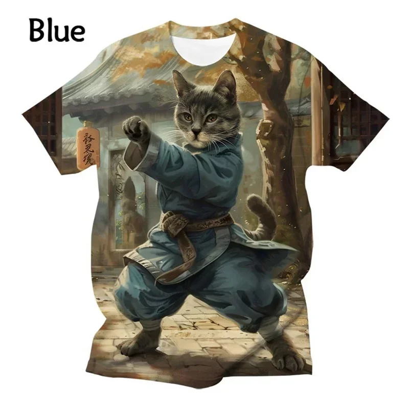 Funny Animal Women Cute Cat Funny Round Neck Short Sleeve Animal Print T Shirt Men Fashion Harajuku Casual Oversize T-shirt Tops