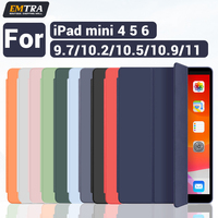 EMTRA For iPad case 2021 Mini 5 6 Generation Case For iPad Pro 11 2018 9.7 5 6th Air 2 3 10.5 PU Silicon Transparent Cover Funda