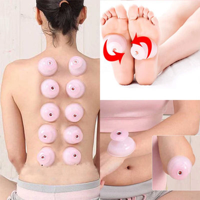 2/8pcs Round Silicone Cupping Vacuum Suction Chinese Massage Therapy Anti Cellulite Vacuum Cupping Cup Full Body Cupping Massage