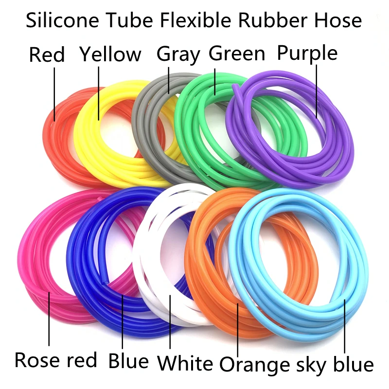 5M ID 2 3 4 5 6 7 8 9 10 12 mm Silicone Tube Flexible Rubber Hoses Food Grade Soft Drink Pipes Water Connector Colorful Plumbing