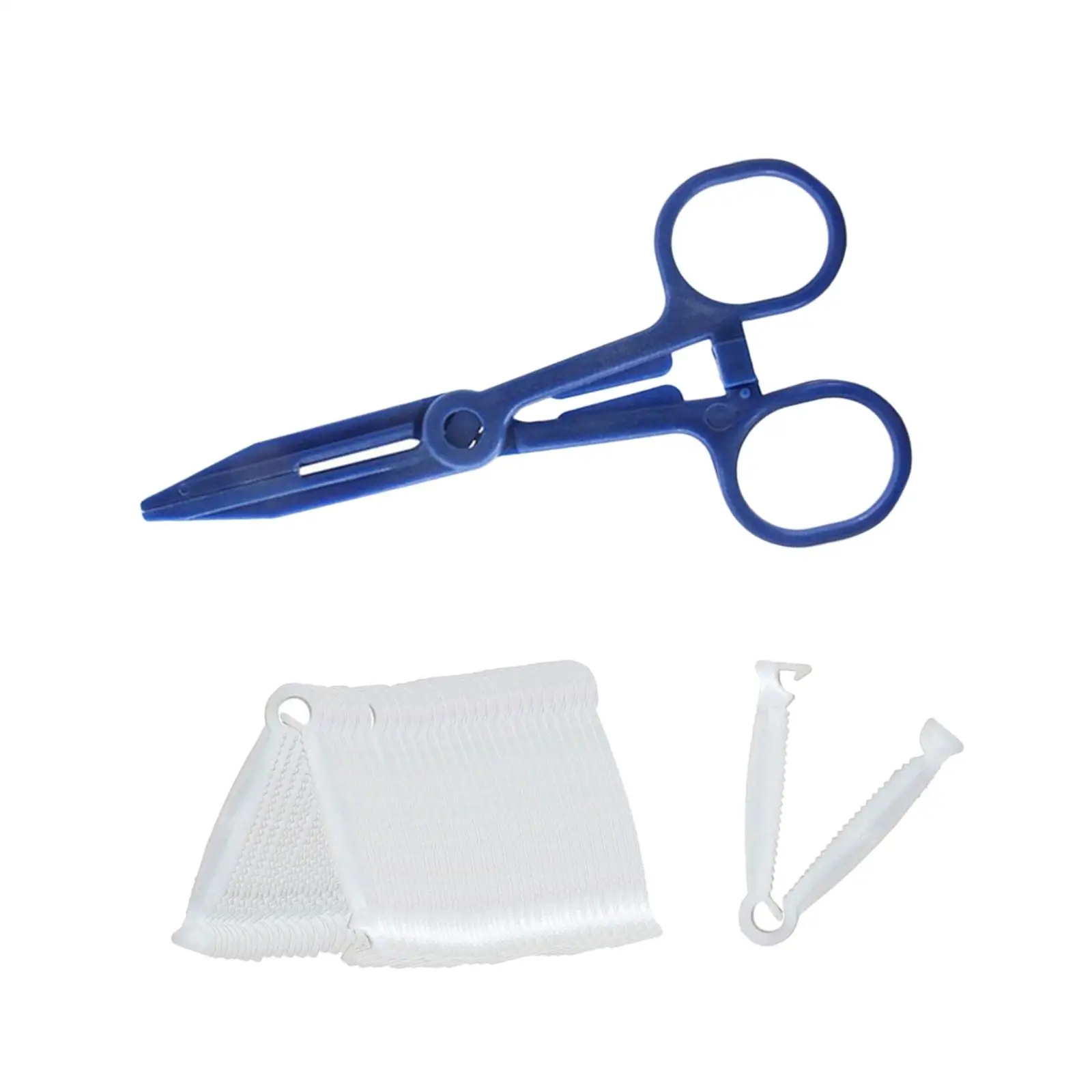 50x 돼지 탯줄 클립 및 포셉 흰색 탯줄 클램프 플라스틱