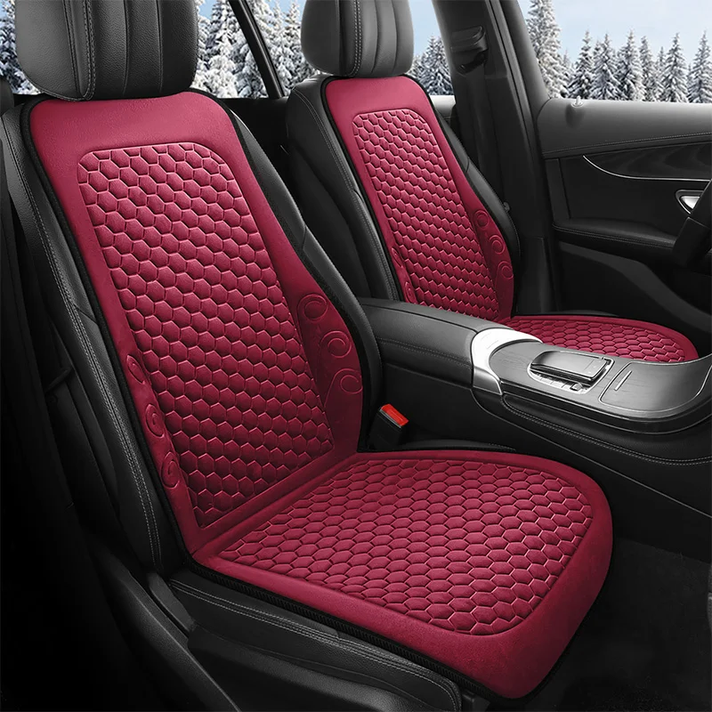 

Winter Car Seat Cushion Short Plush Seat Protector Pad with Non-Slip Backing Flocking Cloth Cover Universal Front Seat Covers