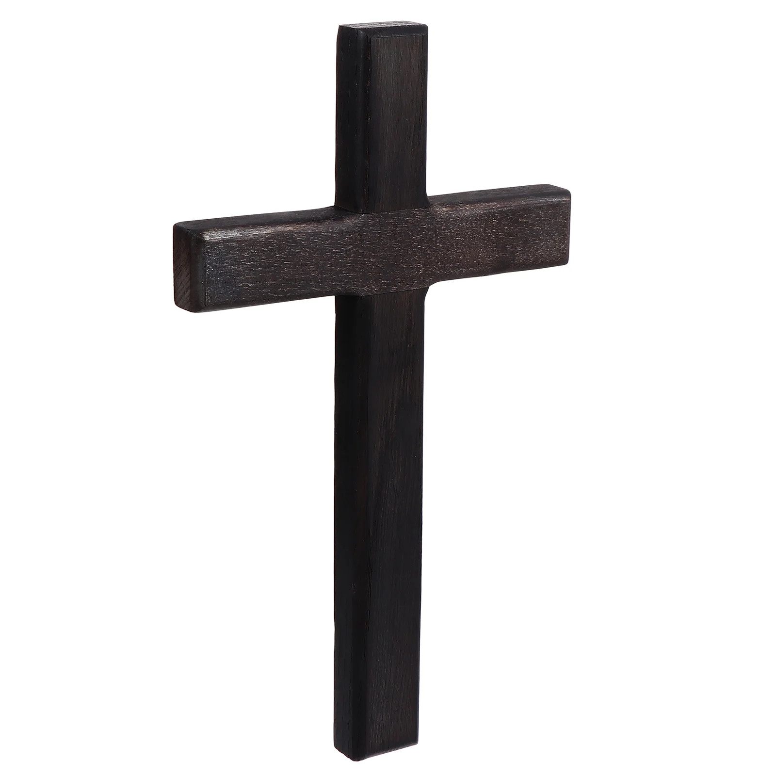 

1pc Wooden Cross Pendant Wooden Handicraft Cross Decor Christian Cross (Black) Hanging Cross Ornament