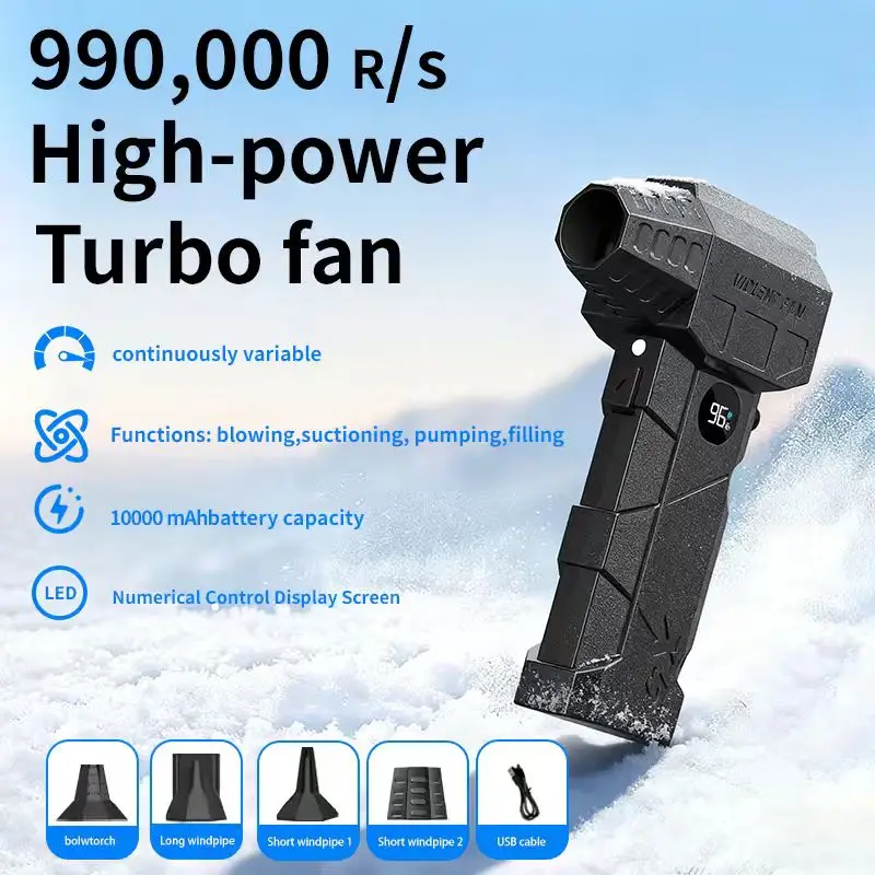 

X5 MAX Turbo Jet Blower 990000RPM Motor Turbo Fan Wind Powerful Air Blower Brushless Speed 75m/s 10000mAh Strong wind force