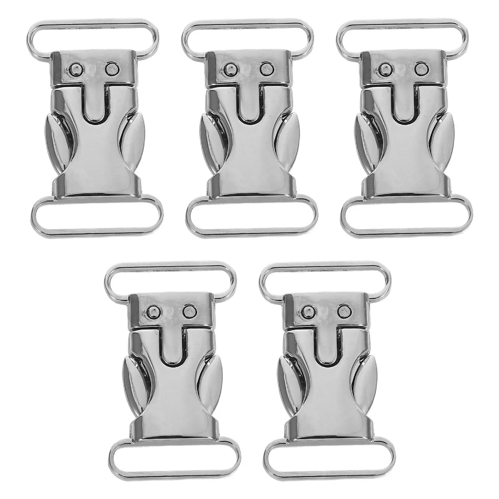 Metal Side Release Buckles 20mm 5 Pack Silver One Hand Release for Backpacks Dog Collars Paracord Bracelets