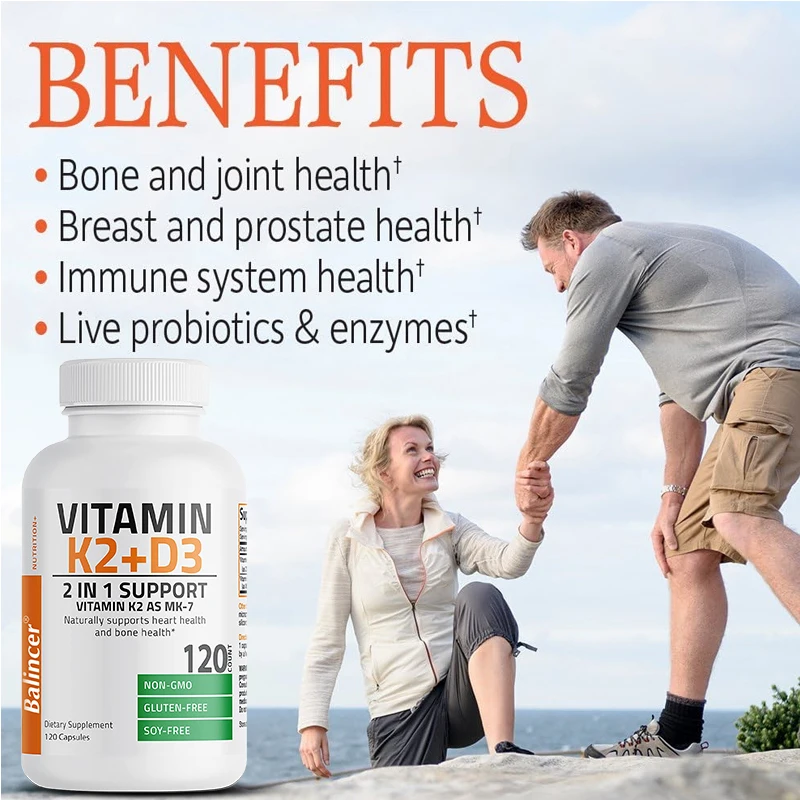 Vitamin D3 K2 2-in-1 Support To Naturally Support Heart Health and Bone Health