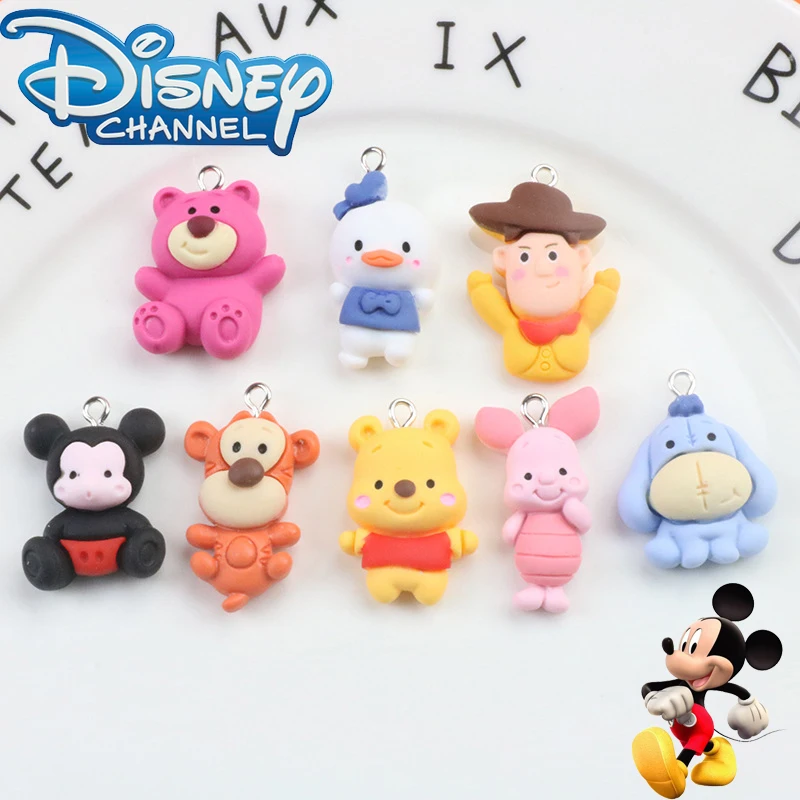 Disney Mickey Cartoon Characters Homemade Earrings Keychain Pendant Anime Winnie The Pooh Piggy DIY Accessories Daily Decoration