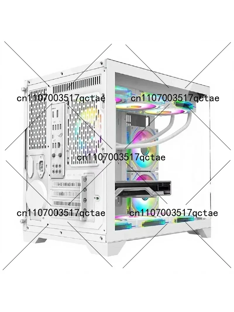 Micro ATX Desktop PC Case with Tempered Glass Side Panel, Compact Gaming Tower - view 3