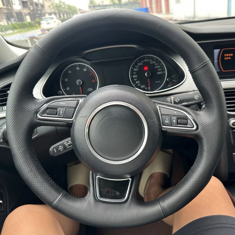 

Braid Car Steering Wheel Cover Wrap Hand Sewing Wear Resistant Microfiber Leather For Audi A3 8V Sportback A4 B8 Avant A5 A6 C7