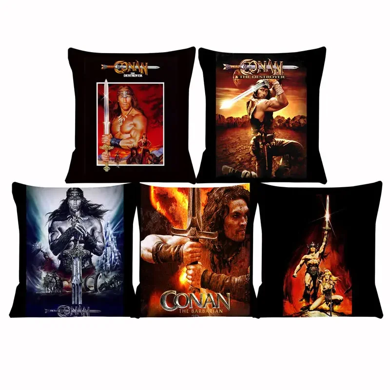 Conan the Destroyer - Just Cushion for Living Room, Pillowcase, Home Decor, Sofa,Peach skin polyester pillowcase