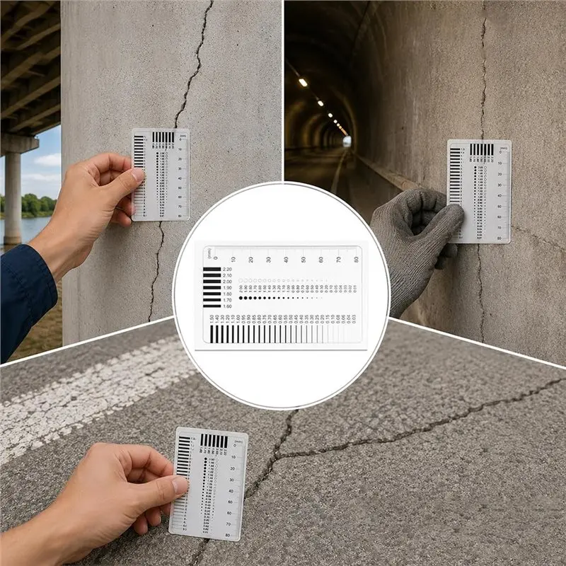 AB06 High-Precision For Substrate Defect Inspection Tool- Concrete Crack Width Ruler(2Pcs) Microscope Calibration Functionality