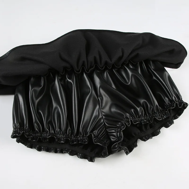 Jupe bourgeon américaine en cuir Pu, bord champignon, taille basse, jupes courtes pour femmes Y2k, jupe Tutu Sexy de rue pour filles, nouvelle collection
