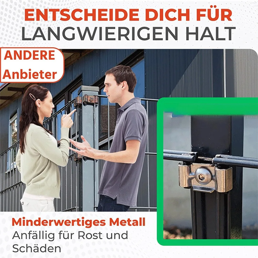 

AD30-10-Piece V2A Butterfly Type Double Rod Mat Fence Holders, High-Quality Fence Attachment Accessories