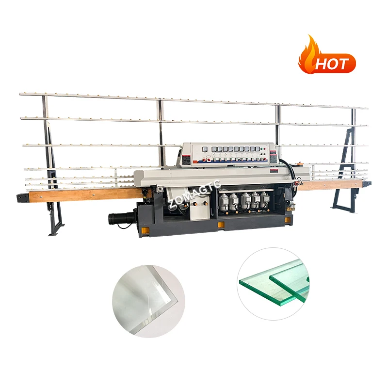 45 Degree Shower Glass Straight Line Edging Bevelling Machine Flat Glass Edge Polishing Grinding Machine