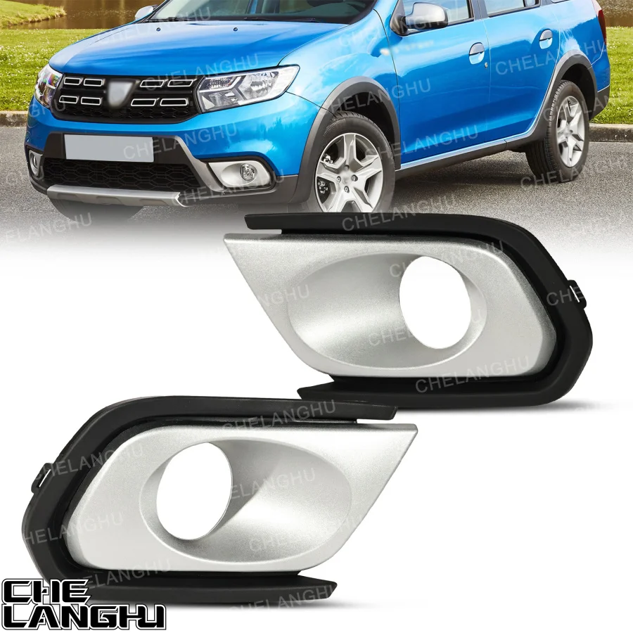 

Для Renault DACIA LOGAN SANDERO STEPWAY 2017 2018 2019 2020: Аксессуары для автомобиля, передние противотуманные фары, решетка-накладка на фары