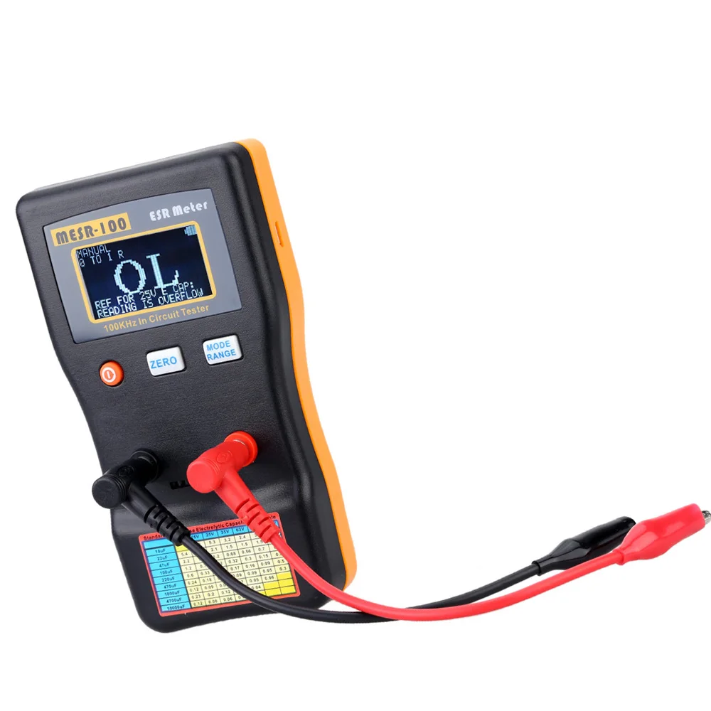 MESR-100 ESR Capacitor Tester Ohm Meter Measuring Internal Resistance of Capacitor Capacitance Circuit Tester Capacitor Meter