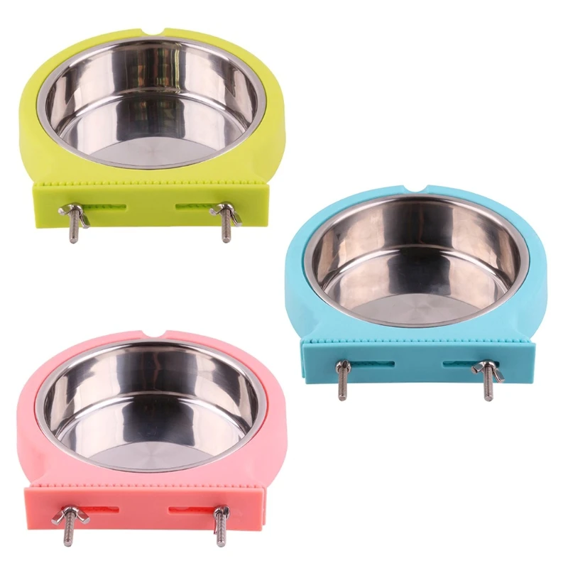 

Crate Dog Bowl Hanging Pet Cage Bowl & Water Feeder Removable Stainless Steel Cup for Cat Puppy Birds Drop shipping