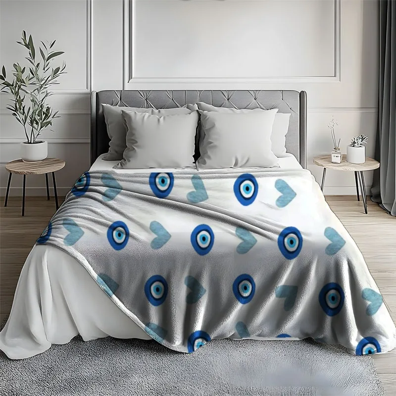 Minimalist and Meaningful Blanket, Encountering the Evil Eye and Love, Ultra-soft, Comfortable, and Lightweight Flannel Throw Bl