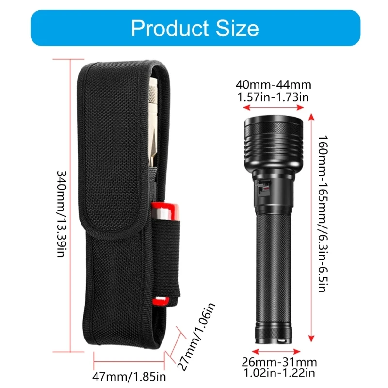 360 Degree Flashlights Pouches Torches Holder Waist Pack Outdoor JOME